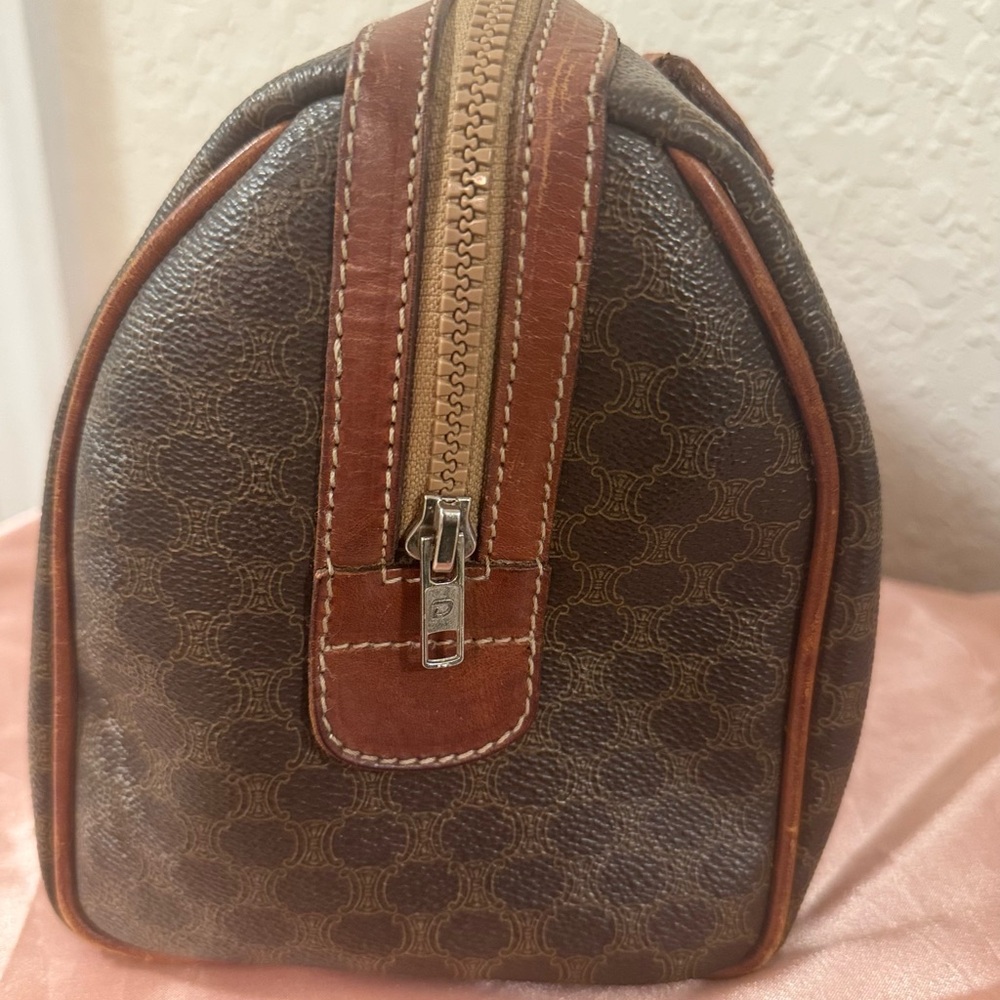 Celine Brown Monogram Canvas Bowling Satchel with Cognac Trim - Picture 3 of 13